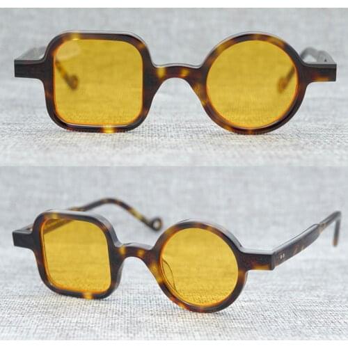 High Quality Acetate eyeglasses original Japan made quality frame Artist decorated Asymmetric design glasses Blue Ray Glasses