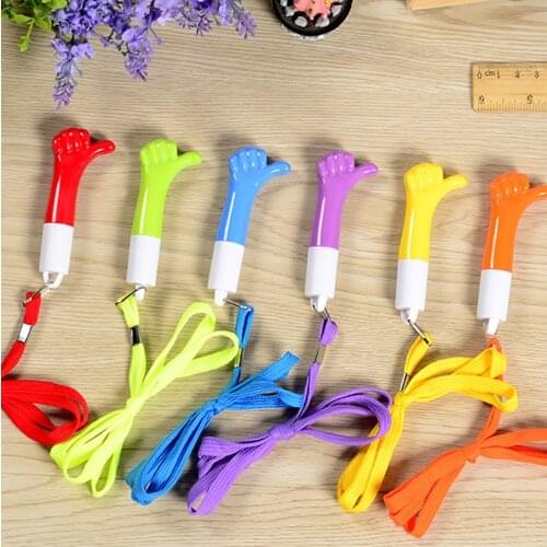 1 Pc Lanyard Thumb Gesture Ballpoint Pen Retractable Advertising Pens 0.5mm Blue Refill Student Prizes School Office Supply