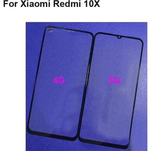 2PCS For Xiaomi Redmi 10X 4G Front Outer Glass Lens Repair Touch Screen Outer Glass without Flex cable For Xiao mi Redmi 10 X 5G