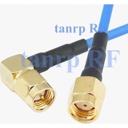 20in RP SMA male to SMA male right angle RF 3G 4G router WIFI 50CM coax Sexi Flexible blue jacket jumper extension cable RG405