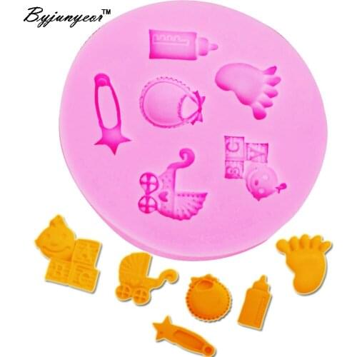 Byjunyeor M041 lOVE Pin,Baby Stroller UV Resin Silicone Mold Fondant Chocolate Candy Lollipop Crystal Epoxy Soft Clay Bake Tools