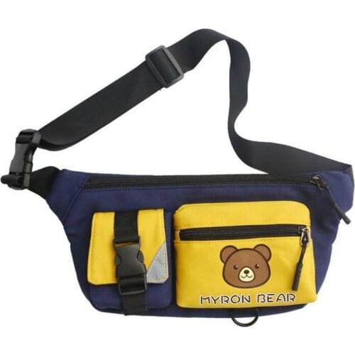 Womens Cute Waist bag Girl 2021 New Canvas Messenger Chest bag Cartoon Cool Female Student Shoulder bag