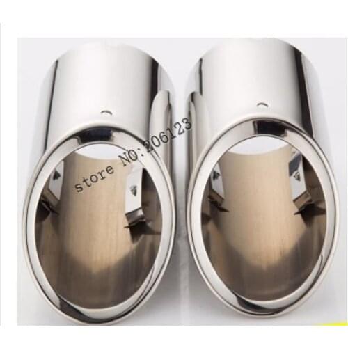 2x Exclusive Car Styling SSteel Exhaust Muffler Tip Tail Pipe Trim Auto Accessories For VW Tiguan 2 2017 2018 2019