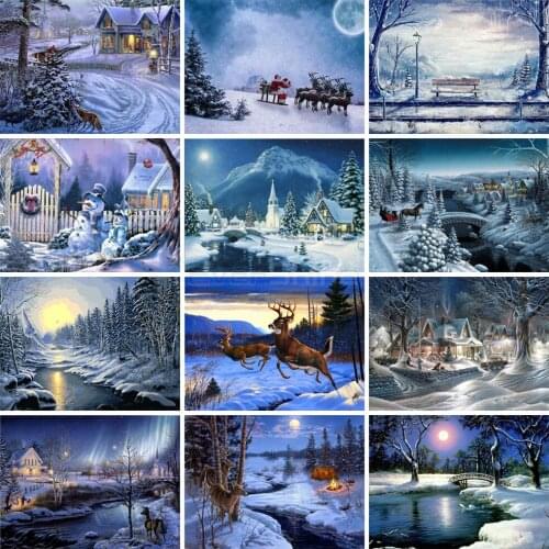 EverShine Diamond Embroidery Winter Landscape 5D DIY Diamond Painting Full Square Snow Scene Handicraft Art Wall Decoration