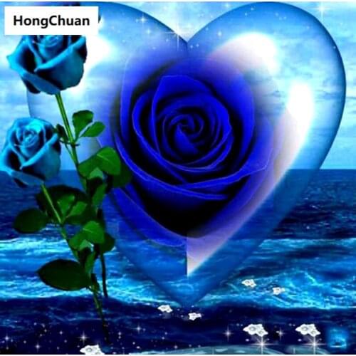 Blue Rose Love 5D DIY Square/Round Diamond Painting Diamond Embroidery Mural Diamond Cross Stitch Home Decoration Gift