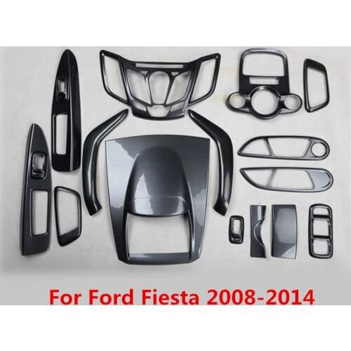 Car Interior Mouldings Center Console Sticker Cover Door Handle Armrest Trim for Ford Fiesta 2008 2009 2010 2011 2012 2013 2014