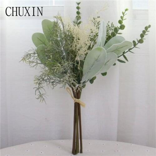 5 Branch Simulation Plants Bouquet Holding Artificial Flowers Green Plants Potted Decorations For Wedding Party Valentines Day
