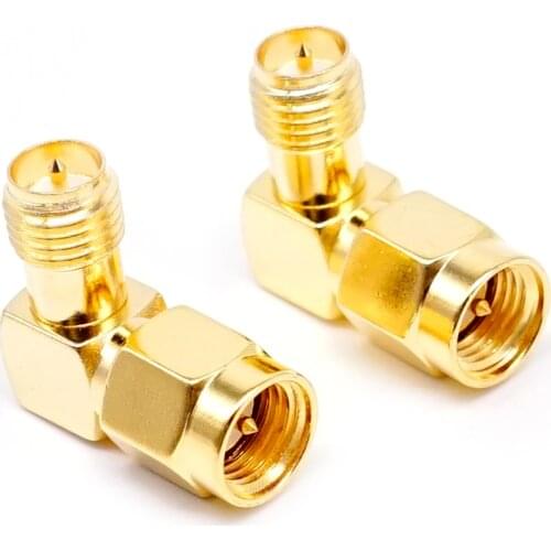 90 Degree Right Angle SMA Male to RP SMA Female Connector Coaxial Adapter 1PCS