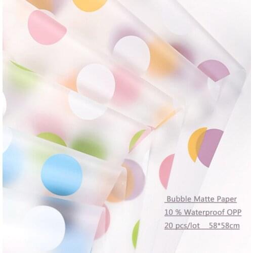 Korean Matte Bouquet Flower Wrapping Paper Plastic Florist Supplie Gift Packaging Film Material Wedding Decoration 58*58cm 20pcs