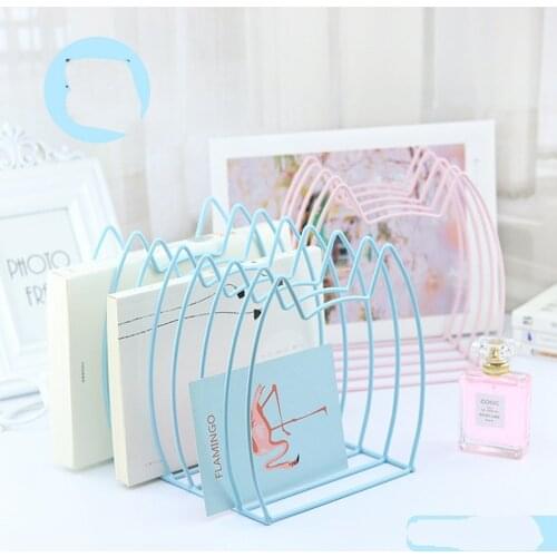 Sharkbang Creative Kawaii Cat Metal Book Magazine Bookends Books Stand Holder Bookshelf Desktop Storage Organizer Shelf