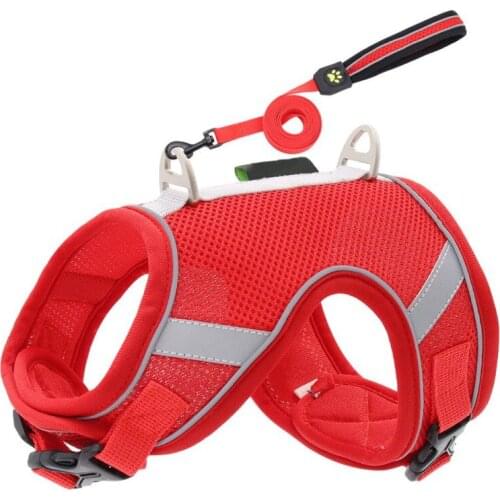 Pet Dogs Summer Harness Puppy Pugs Leads For Leash Reflective Safe Walking Vest Polyester Blends Dog Collars