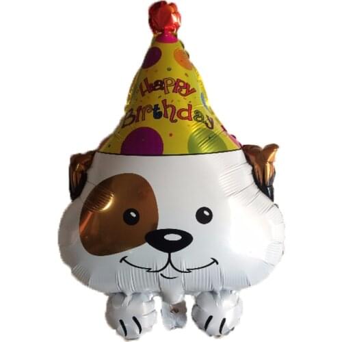 Hot 1 pcs New Year New Happy Birthday Dog Aluminum Balloon Childrens Birthday Party Wedding Decoration Wholesale Toys For Kids
