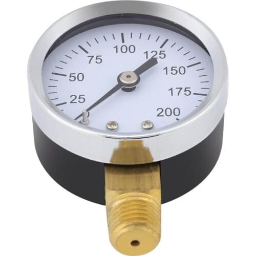 Mini 0-200psi 1/4 Pressure Gauge Compressor Manometer Hydraulic Gauge Manometro Pressure Tester For Fuel Air Oil Liquid Water