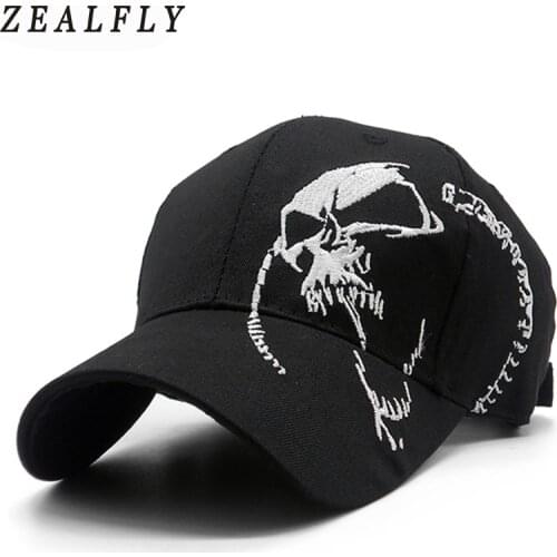Fashion Spring Summer Cool Swag Skull Baseball Cap Men In Black Unisex 100% Cotton Snapback Hats For Men & Women Cap