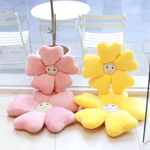 50/60CM INS Soft Plush Flower Cushion Stuffed Flower Plushie Toys Floor Chiar Girlfriend Cushion For Children Girls Gifts