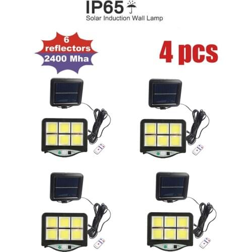 4pcs seperable 120COB LED Solar Wall Light Outdoor PIR Motion Sensor Waterproof Garden Solar Power lamp For Street Path yard gar