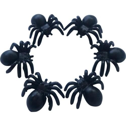 New 10pcs/lot Funny Fake Spider Halloween Decoration Jokes Pranks Maker Fun Novelty Tricks Simulation False Spider Toys