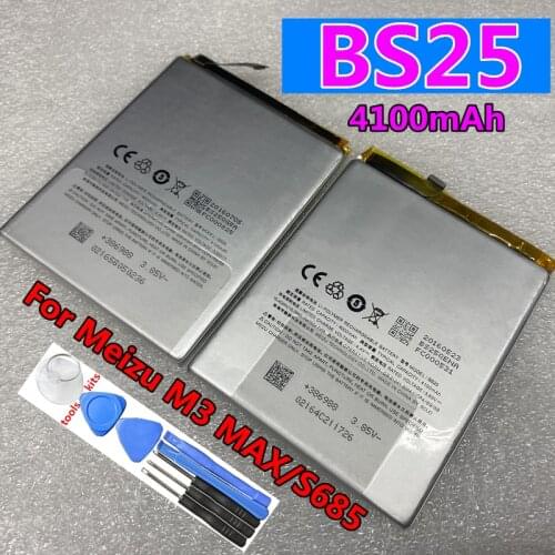 NEW Original 4100mAh BS25 Battery For MEIZU M3 MAX/S685 Series Mobile Phone Batteries