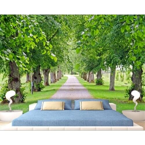 Beibehang wallpapers for living room Natural Scenery Shade Boulevard 3D Mural TV Background Wall papel de parede 3d wallpaper