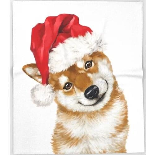 Dog Shiba Inu Cartoon Throw Blanket Cute Kids Design Christmas Shiba Inu Blankets for Beds Christmas Decorations for Home