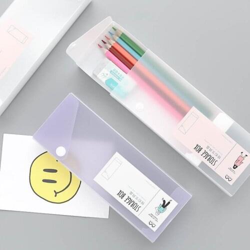 1pcs 1489 Love Notes Pure Color Frosted Stationery Box Simple Female School Graduates Color Pencil Box