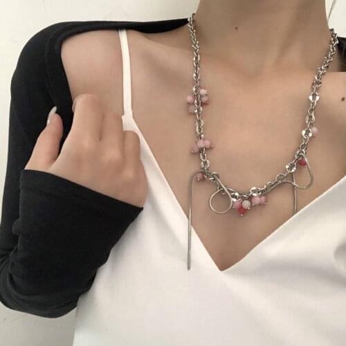 New style rock girl fashion personality design Chinese style European and American style titanium steel necklace
