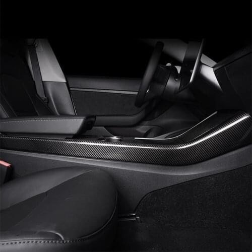 A Pair Real Carbon Fiber Central Control Both Sides Trim Customized For Tesla Model 3 Styling Interior Accessories