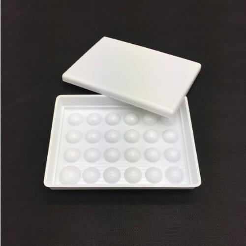 Dental Lab Mixing Watering Plate Wet Tray 24 pits plastic plate with plastic cover for glazing work in dental lab