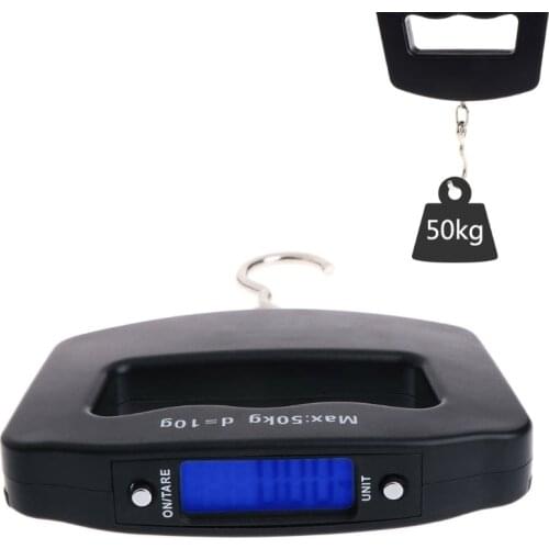 50Kg/10g Portable LCD Digital Handheld Hanging Scale 50Kg Baggage Fish Hook Hanging Electronic Scale