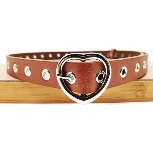 Heart Shaped Ladies Belt Faux Leather Pin Buckle Metal Round Narrow Wide Female Belts Wild Decorative Corns Style Ladies Belt