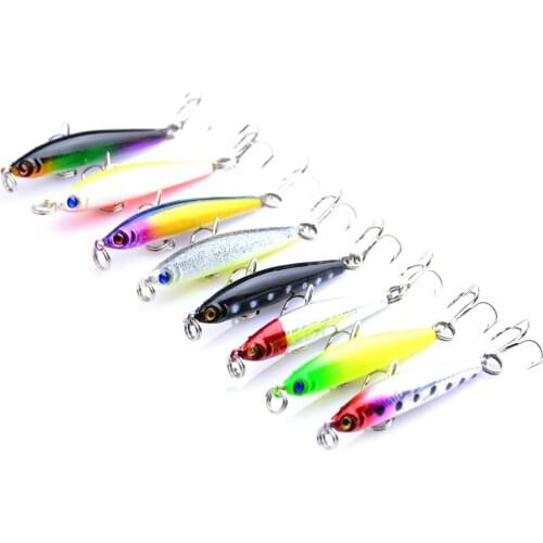 8pcs Pike Fishing Lures 5cm 3.6g Minnow Bait Crankbait Isca Artficial Hard Bait Fishing Wobblers Bass Fake Fish Carp