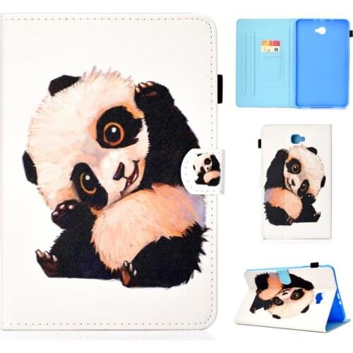 Cute Panda Dinasour Painted Magnetic Tablet Protection Case For Funda Samsung Galaxy Tab A 10 1 SM T580 T585 2016 Tablet SM-T580