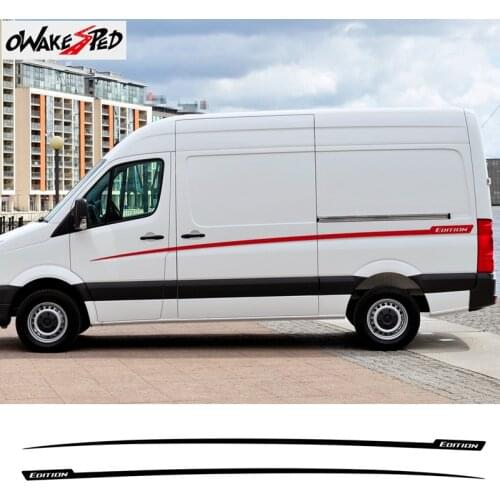 For Volkswagen Crafter Racing Sport Stripes Car Door Waist Lines Sticker Auto Body Both Side Decor Vinyl Decals
