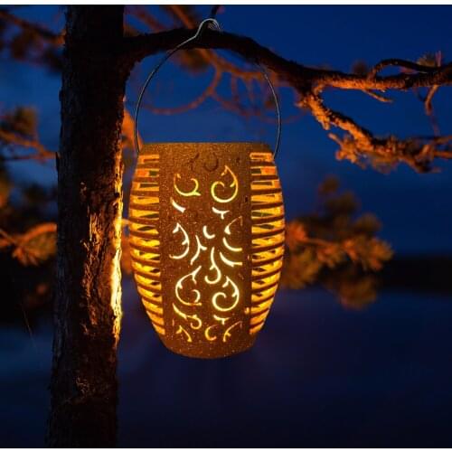 LED Solar Lamp Retro Lantern Flicker Flame Night Light Outdoor Hanging Lamp Waterproof Light Home Garden Decoration