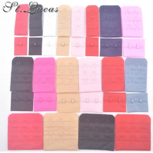 10sets/lot Ladies Useful black white Bra Extenders Strap Extension Adjustable Belt handmade women bra Buckle accessories DIY