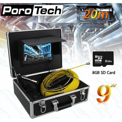 WP90 Professional Pipeline Endoscope Inspection Camera IP68 Waterproof 8GB SD-card Industrial 9inch Drain Sewer Camera 20-50m