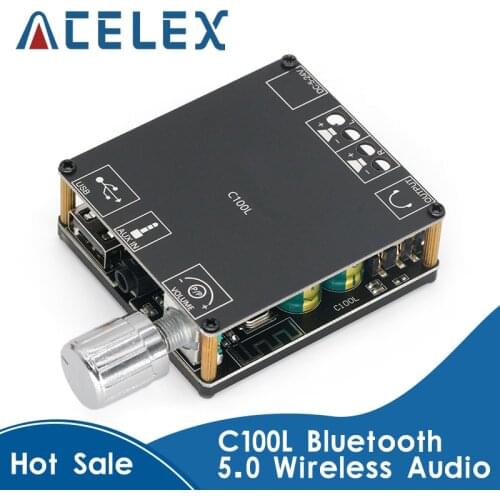 XY-C100L Bluetooth 5.0 Wireless Audio Digital Power amplifier Stereo board 100Wx2 Bluetooth Amp Amplificador 3.5MM USB APP