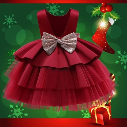 1-5 Years Birthday Princess Dress For Baby Girls Sleeveless Backless Big Bow Tulle Tutu Cloth For Toddler Infants Wedding Dress