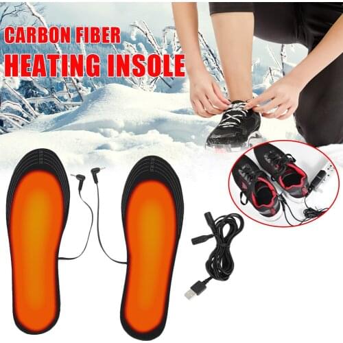 1 Pair USB Heated Insoles Foot Warming Pad Feet Warmer Sock Pad Mat Winter Outdoor Sports Heating Shoe Insoles Winter Warm