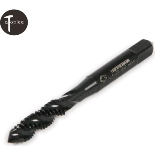 1Pcs 1/4-20 HSS-6542 Spiral Flute Tap Nitride-Coated CNC Multi-Tap Right Hand Threaded Tap Machine Screw Tap Drill Tool