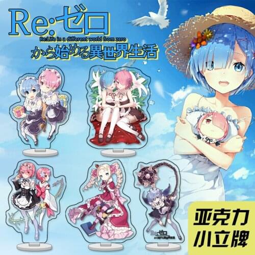 10cm Anime Re:zero Kara Hajimeru Isekai Seikatsu Life In a Different World Ram Rem acrylic Standing Plate
