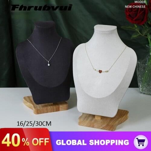 16 25 30CM Necklace Bust Display Rack Jewelry Pendant Chain Display Holder Neck Velvet Stand Jewelry Organizer Stand