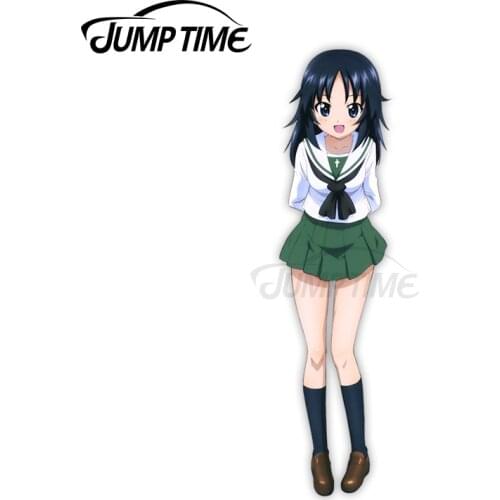 Jump Time 13 x 4.5cm For Girls und Panzer Ayumi Yamagou Waifu Car Stickers Anime Windshield Decal Scratch-Proof Motorcycle Decor