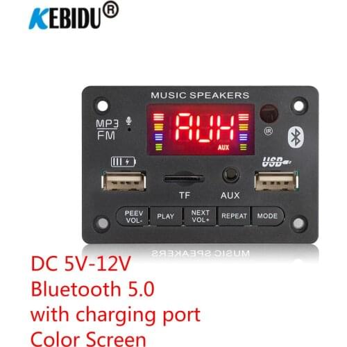 Bluetooth5.0 MP3 WMA Decoder Board Recording Audio Module USB TF Radio 5V 12V Wireless Music Car MP3 Player For Car Handsfree