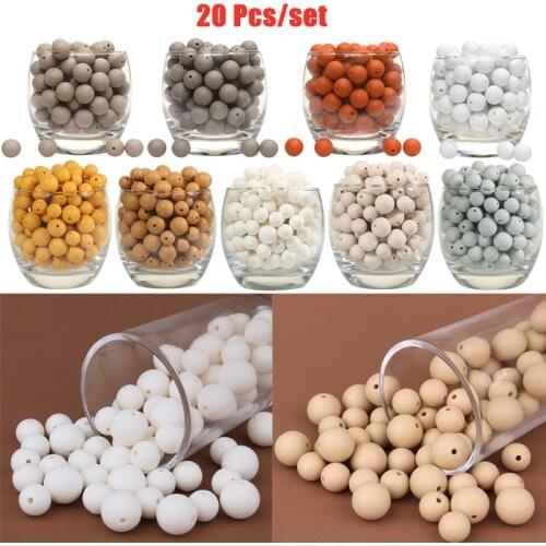 20pcs BPA Free Silicone Loose Beads Food Grade Baby Silicone Beads Teether DIY Chewable Newborn Pacifier Chain Baby Products