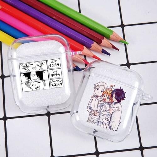 Japan Anime The Promised Neverland Earphone Case for Airpods 1 2 Wireless Bluetooth Earphone Cover Cartoon Emma Norman Ray Capa
