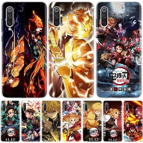 Demon Slayer-Mugen Train Phone Case for Xiaomi Note 10 Mi 11 9 8 CC9 5X 6X A1 A2 A3 9T 10T Lite Pro Poco F1 X3 NFC F3 Cover Coqu