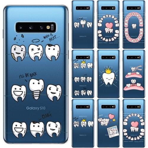 Dentist Dental Crowned Tooth Case Cover For Samsung S6 S7 Edge S8 S9 S10 S20 Plus Ultra S10E S5 Mini Note 10 Pro 9 8 M10 M20