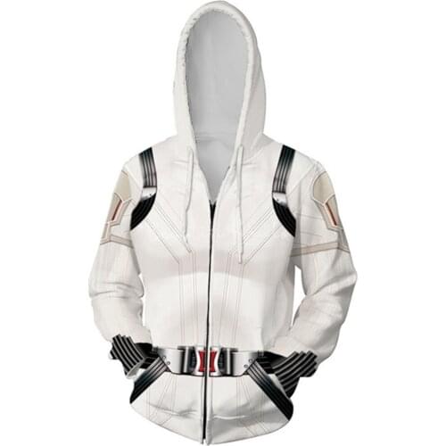 Black Natasha Widow Cosplay Yelena Hoodie 3D Printed Hooded Sweatshirt Men Women Casual Streetwear Zip Up Jacket Coat