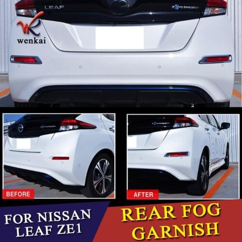 For Nissan Leaf ZE1 2017 2018 2019 Car Accessories Rear Tail Fog Light Cover Frame Trim Fog Lamp Accessories Styling